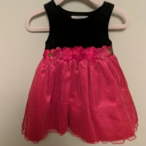 Baby girls Velvet & red shimmer holiday dress